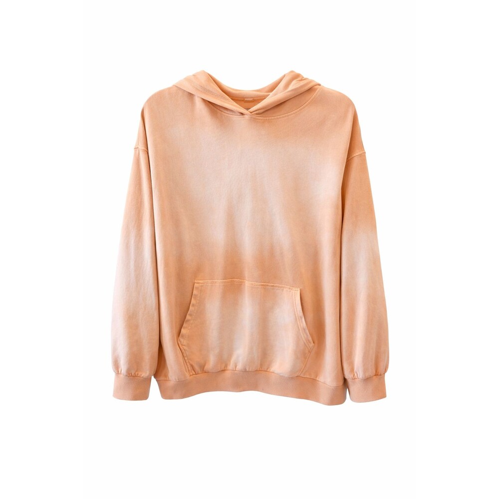 Easel Medium Peach Washed Hoodie Oversized Pocket Casual Pullover